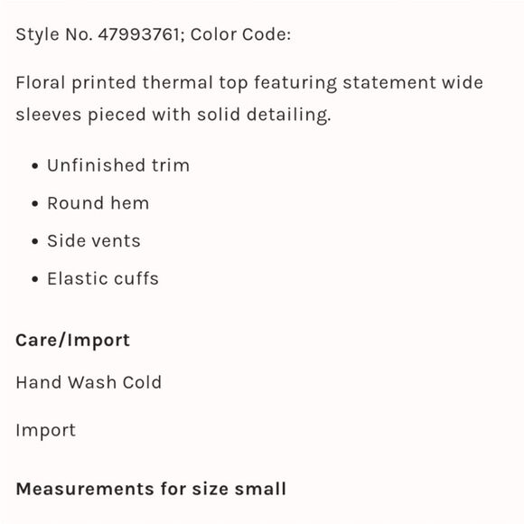 Free People Flower Patch Thermal Top Blue Roses Cream Floral Sweater Blouse - Picture 7 of 8